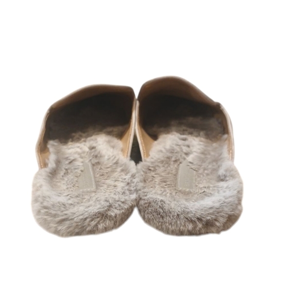 Banana Republic Gray Suede Mules Women's Furry Suede Slides size 10.5 - Picture 6 of 10
